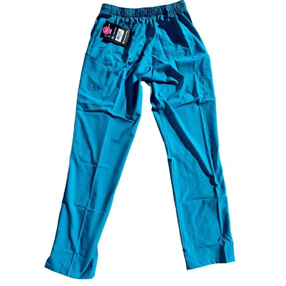 WonderWink Flat Front Cargo Scrub Pant Elastic Waist‎ 5155 Teal Womens Size MT - Picture 1 of 10